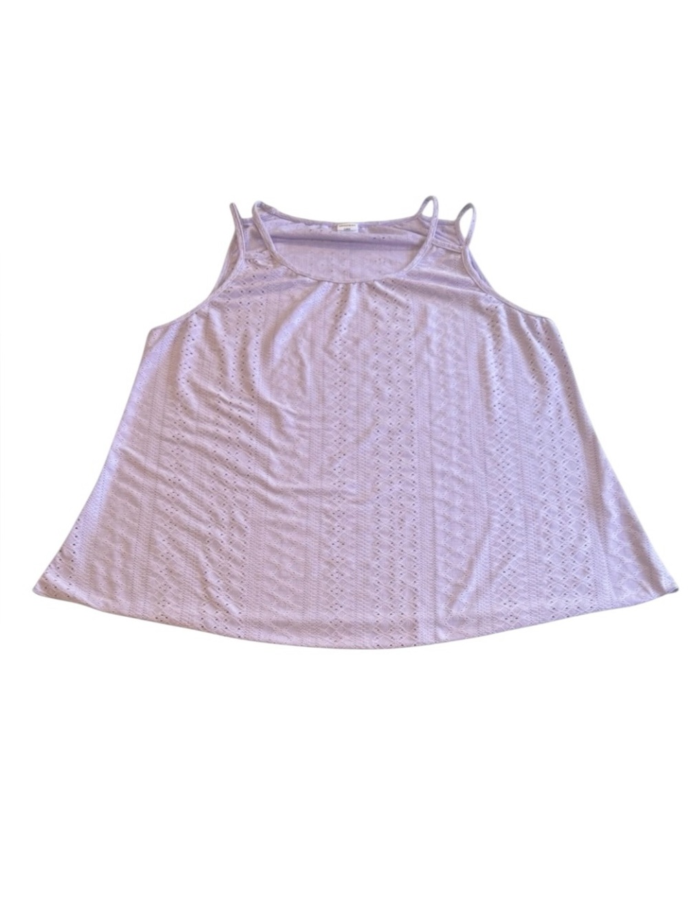NWOT OHUIMAN Curve Soft Lavender Pastel Textured Pajama Sleep Cami 0XL